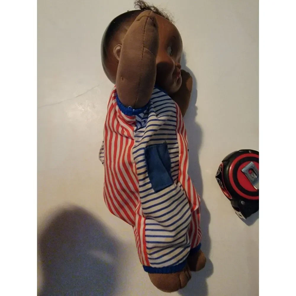 Vintage 1989 Magic Nursery‎ Doll African American 1980s Vtg Striped Pajamas